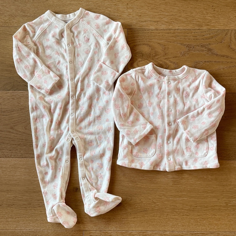 NWOT Ralph Lauren Organic Baby Set - Footies and Cardigan